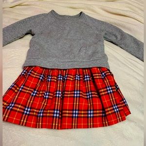 Girls Burberry Dress Grey and Red Plaid Luxury Check Size 6Y